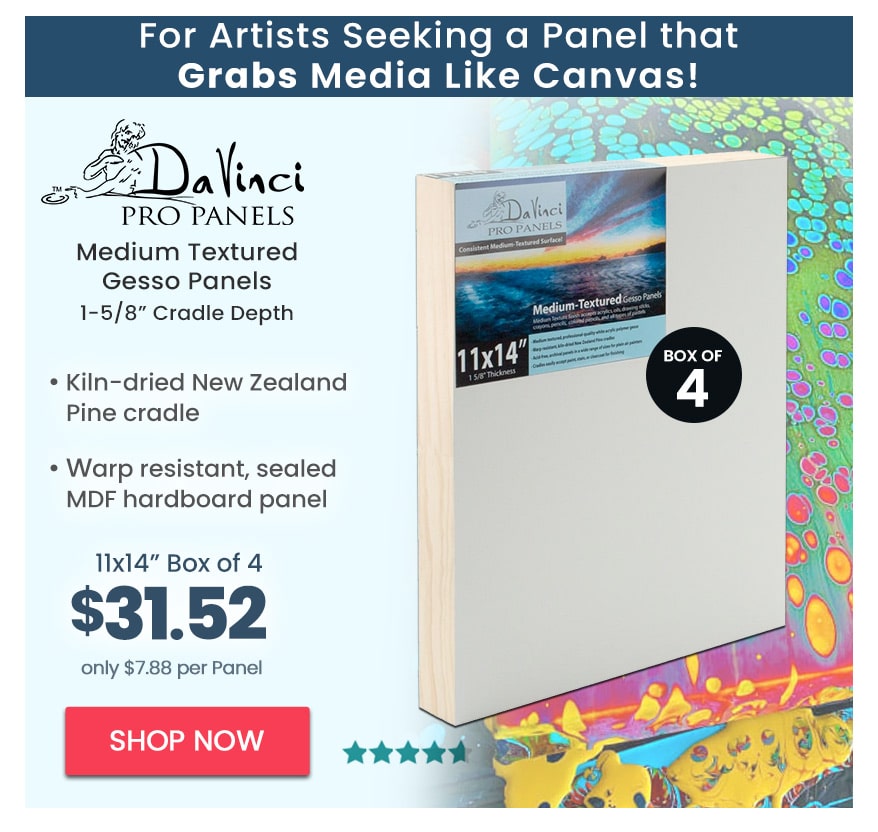 Da Vinci Pro Medium Textured Panel 11x14in - Box of 4
