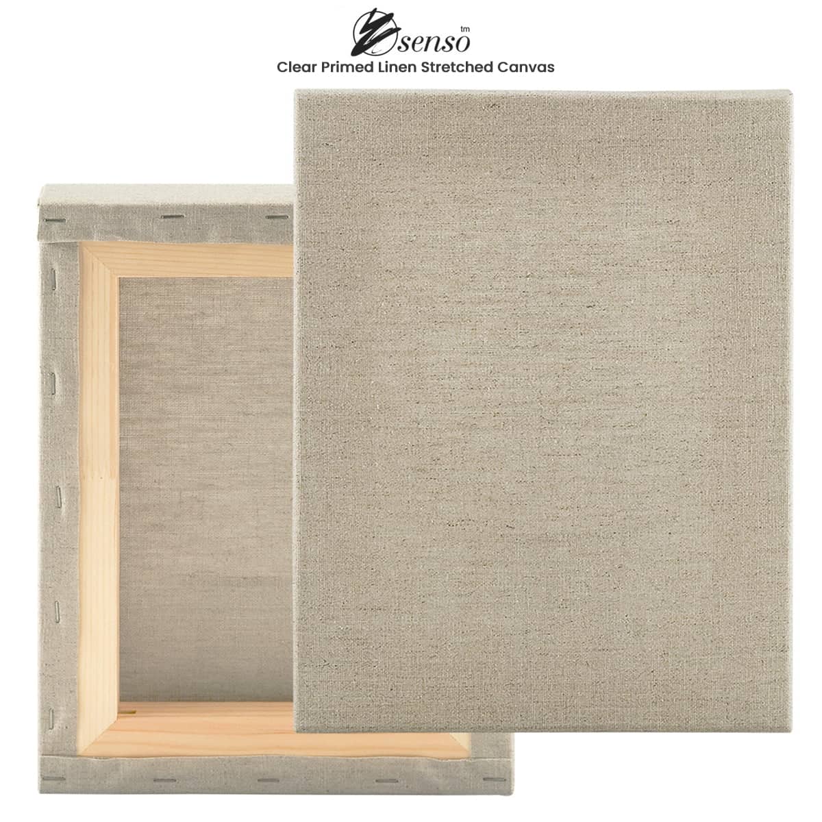 Senso Clear Primed Linen Stretched Canvas 1-1/2 Deep - Box of 3