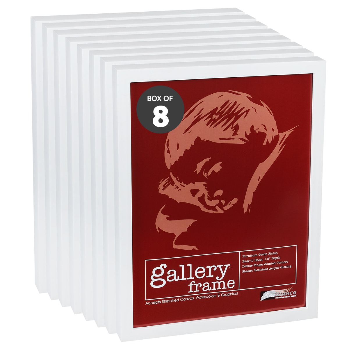 Ambiance Gallery 1-1/2” Deep Wood Frames Boxes of 4, 8 and 10