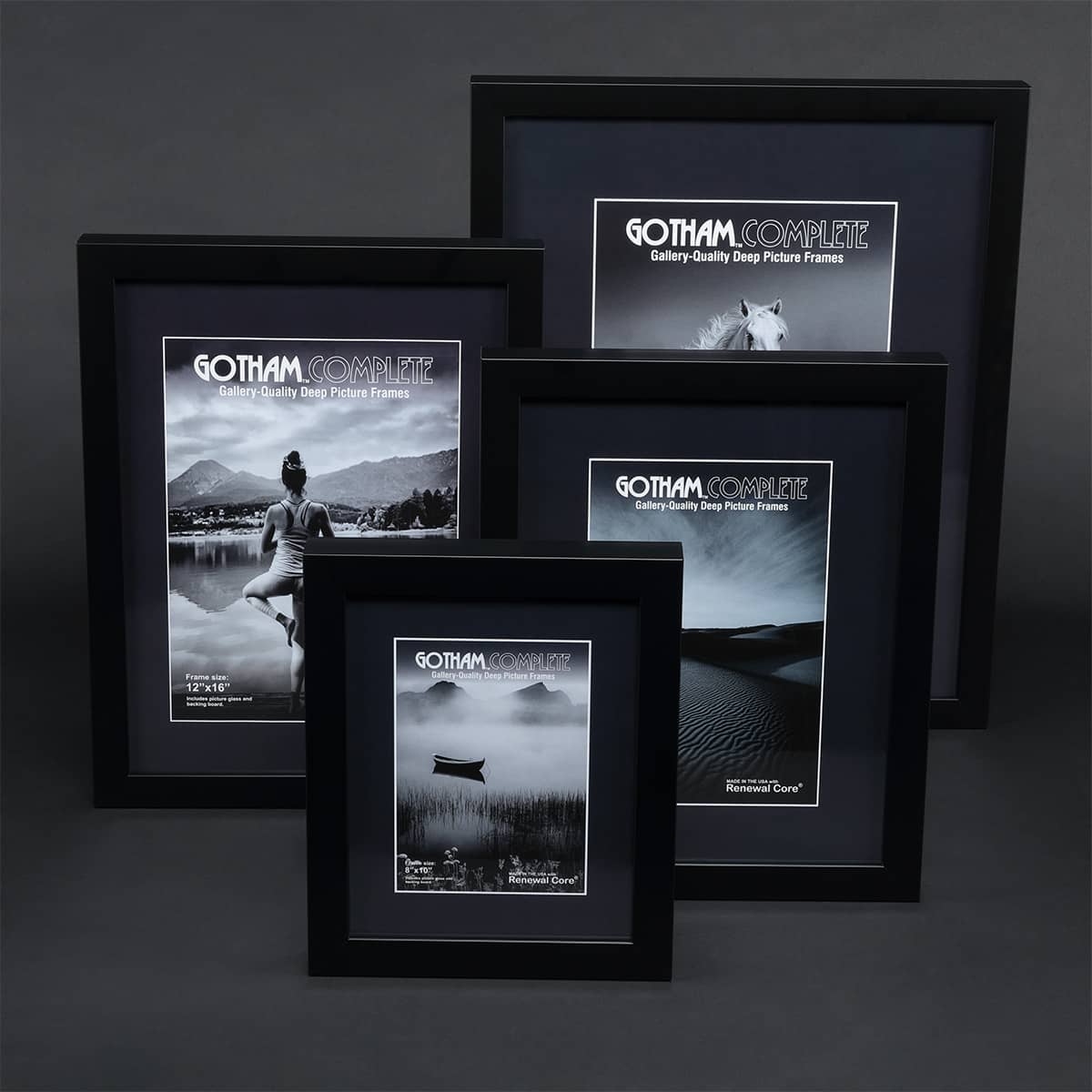 Gotham Black Deep Gallery Frames w/ Glazing & Backing