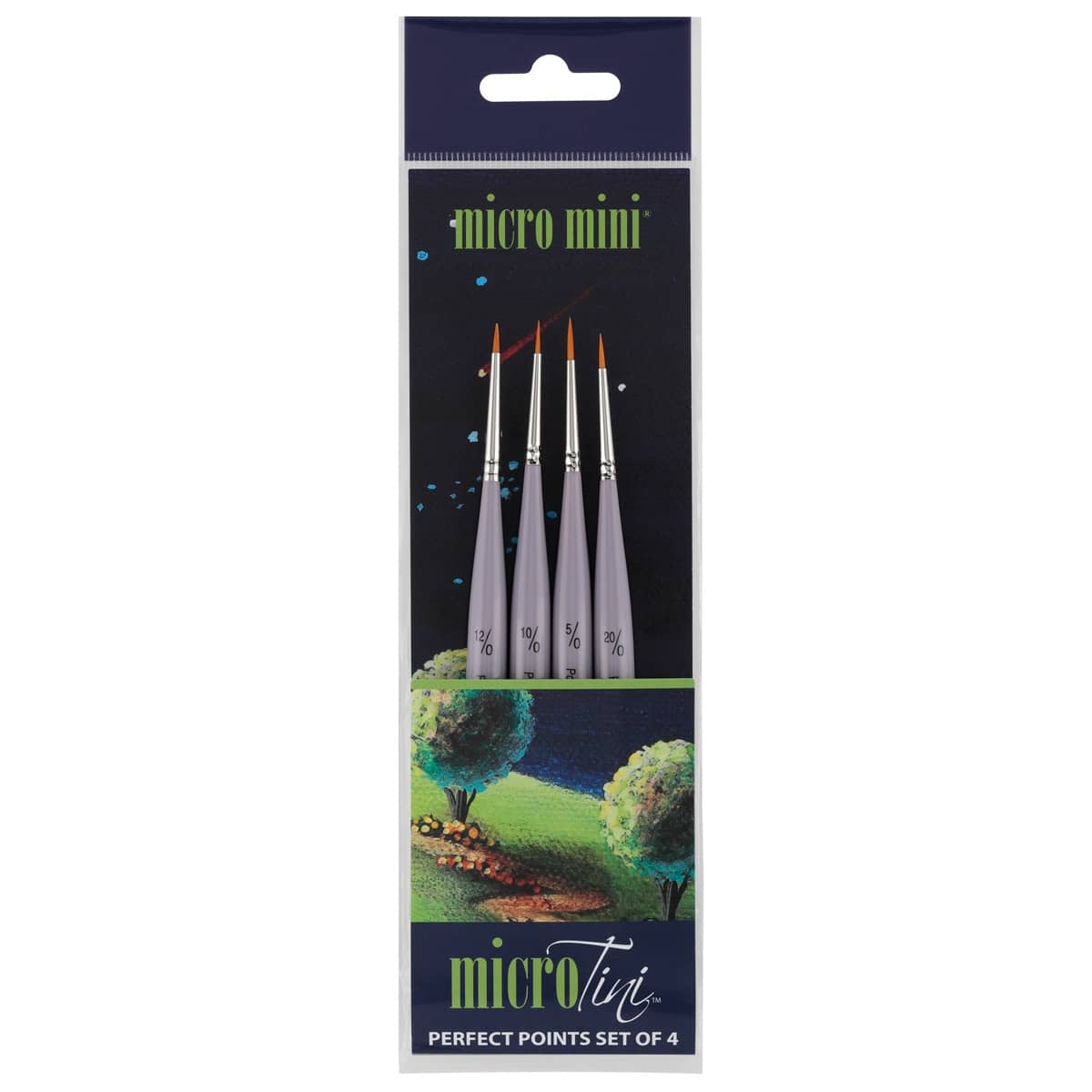 Micro Tini Detail Brush Perfect Points Brush Set of 4
