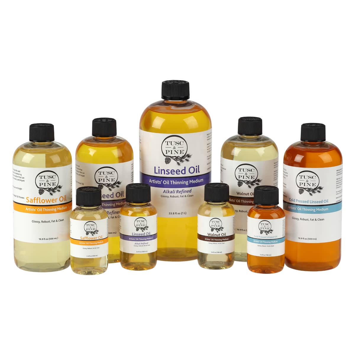 Tusc & Pine Oil Mediums bottles