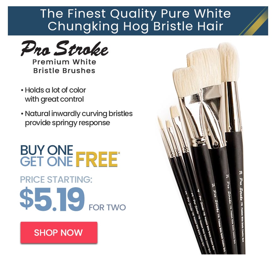 Pro Stroke Premium White Bristle Brushes