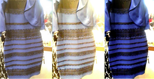color dress blue black white gold