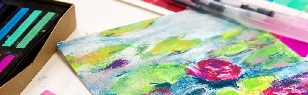 Water-soluble pastels can be used wet or dry.
