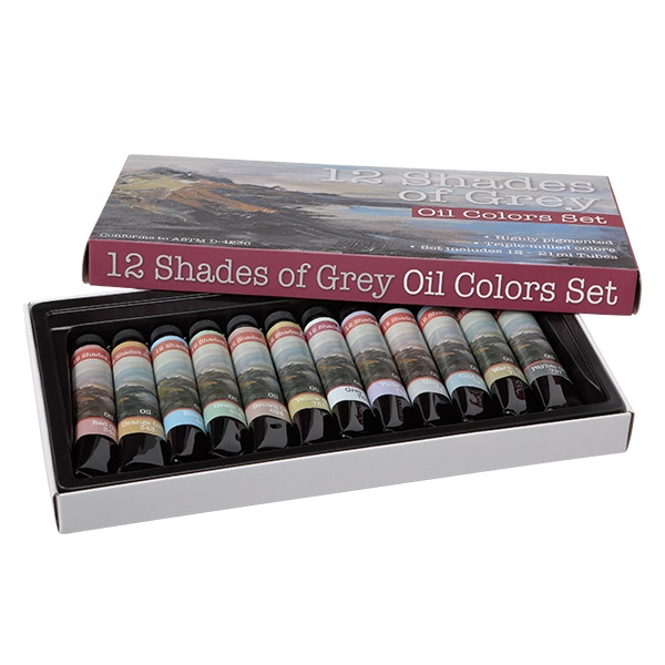 12 Shades of Grey Oil Colors Set of 12 - 21ml tubes