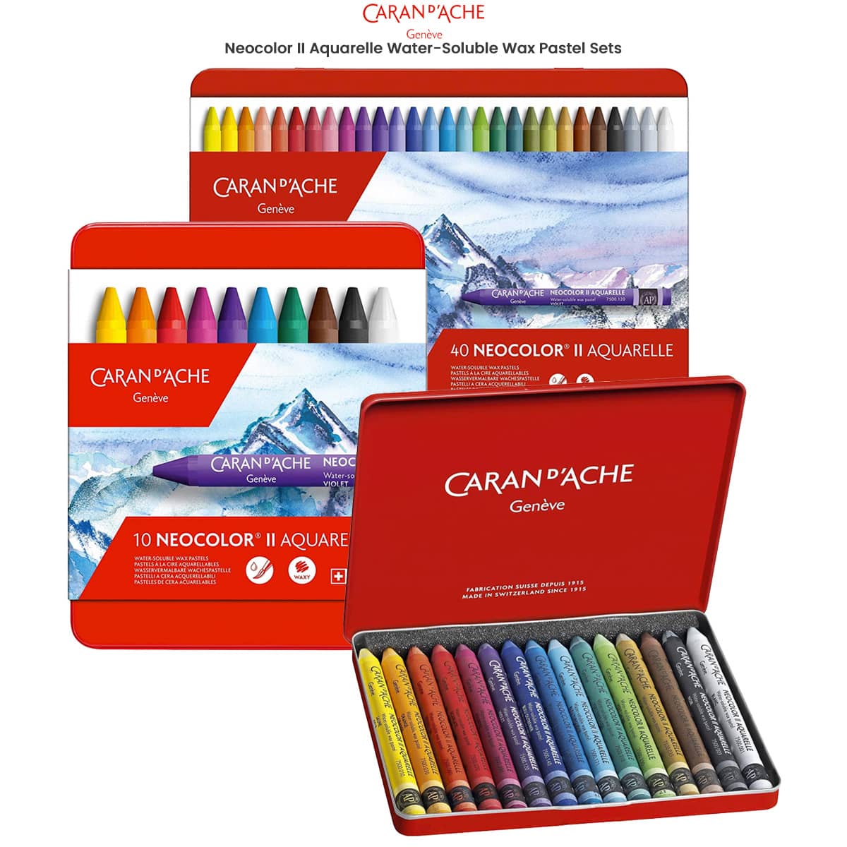 Caran D'ache SUPRACOLOR 12 / 18 / 30 Color Assortment Metal Box Set Made in  Switzerland Finest in the World 