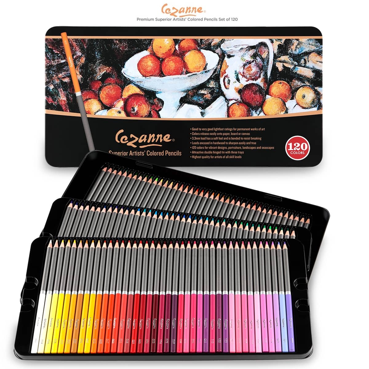 Master 150 Colored Pencil Mega Set with Premium Soft Thick Core Vibrant Color Leads in Tin Storage Box - Professional Ultra-Smooth Artist Quality - Bl