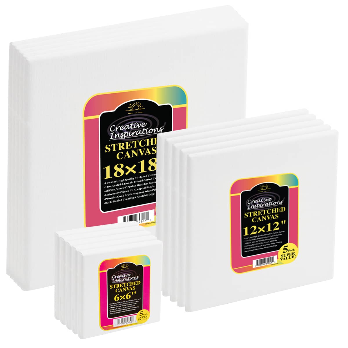 Creative Inspirations A Square Deal Set of 15 Stretched Canvas 