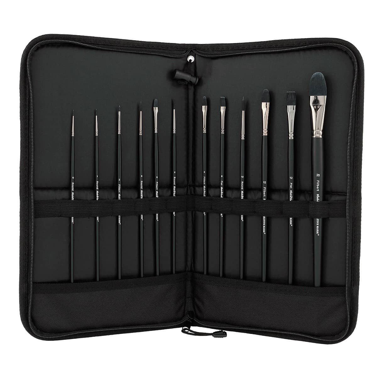 Black Swan Value Set of 12 Brushes with Zippered Easel Case