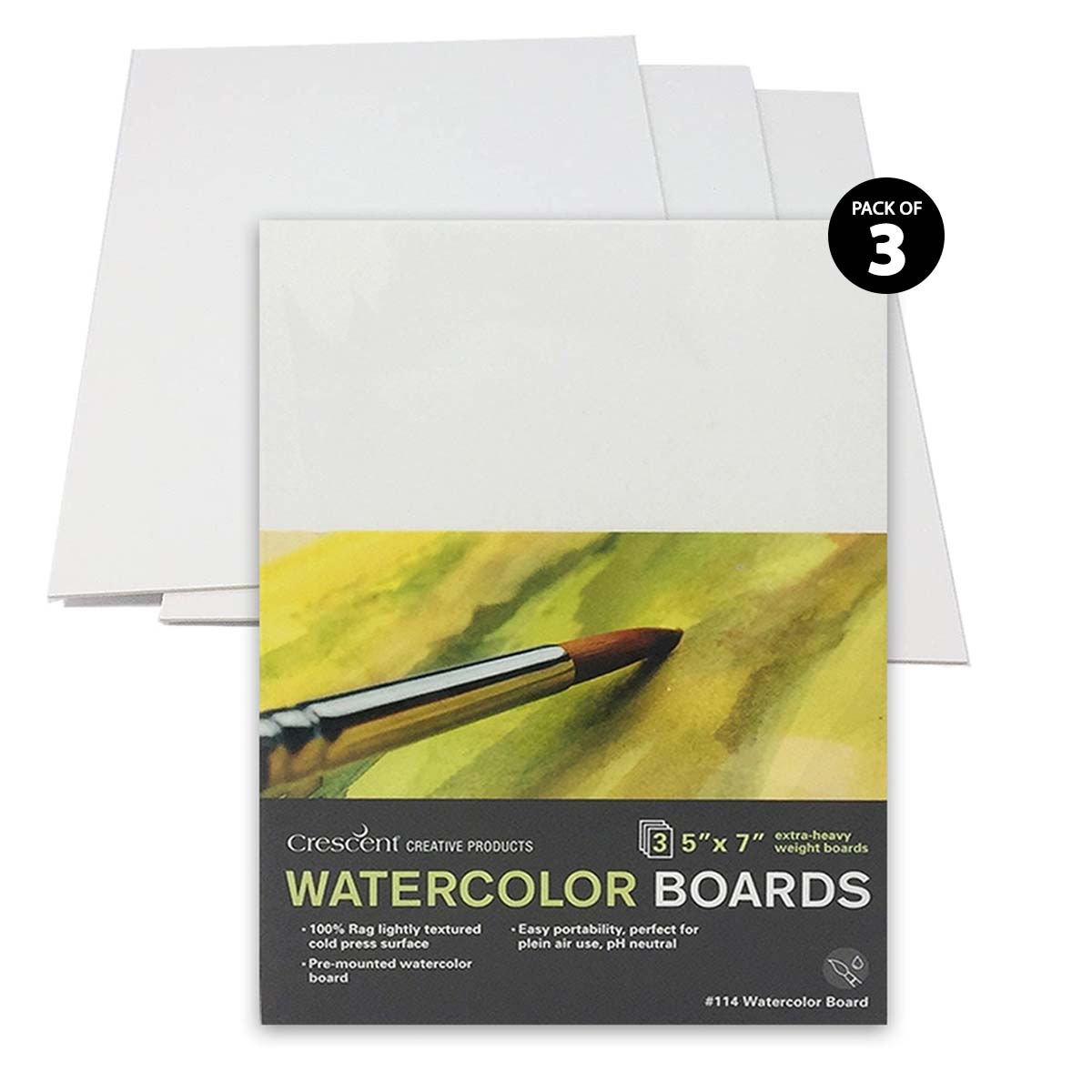 Expert Watercolor Cards & Envelopes, 100% Cotton, 5 x 7, 25 Sheets - Pack  of 2