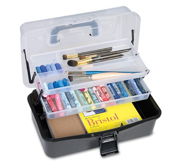 Acrylic Pen Pencil Holder 7 Compartments, Multi-Capacity Marker Storage Art  Supp