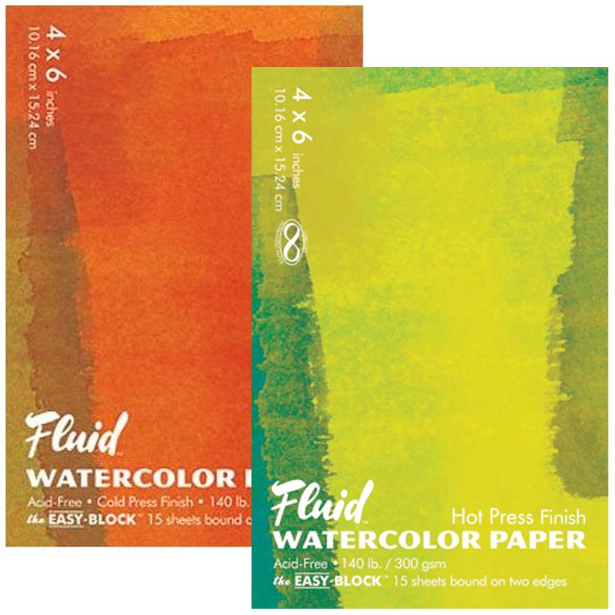 Fluid Watercolor Paper Easy Block - 140 lb. Cold Press 4x6