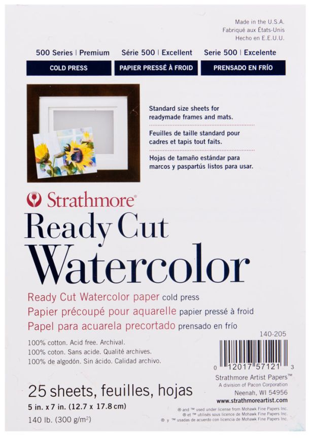 Watercolor Paper - Ready Cut by Strathmore 140lb, 6 sheets