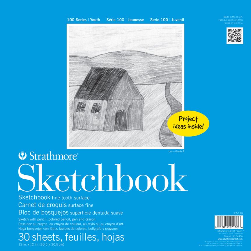 Strathmore 100 Series Kids' Art Paper Sketchbook (30 Sheets) 12x12