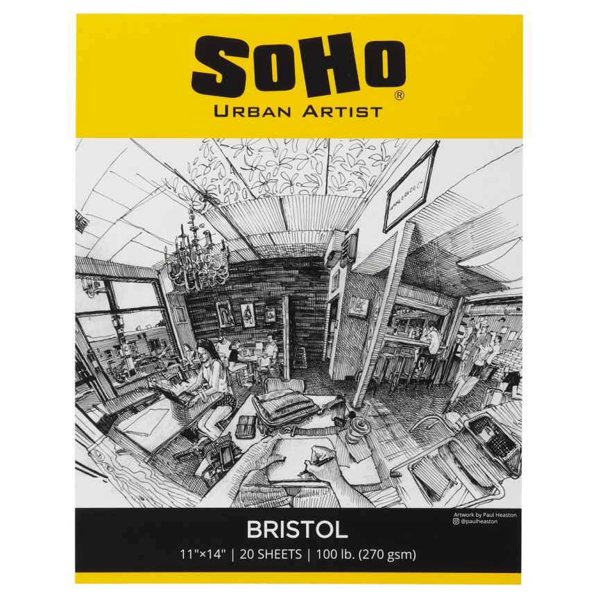 SoHo Urban Artist 100 lb Bristol Paper Pad 11x14 (20-Sheets)