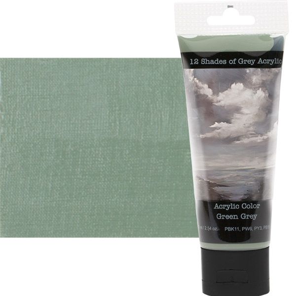 12 Shades of Grey Acrylic Colors 75 ml Tube - Green Grey