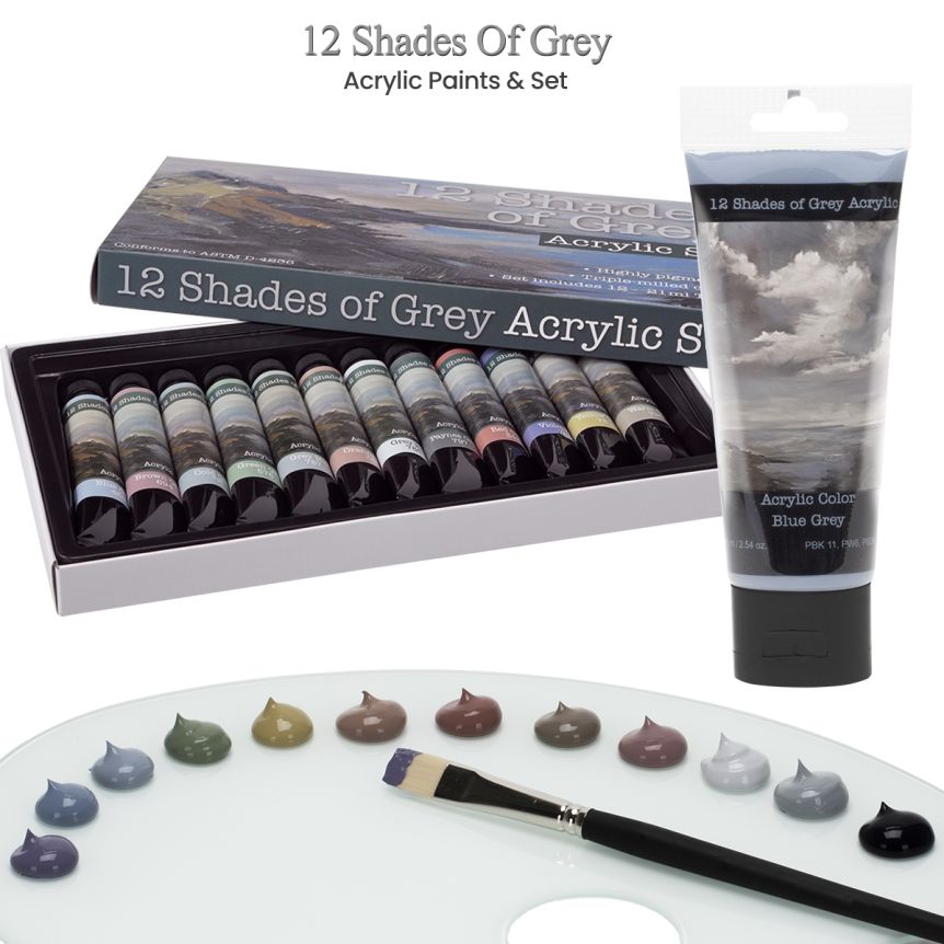 6-Color Trendy Colors Craft & Model Paint Set & Brushes, Acrylic, 1/4 oz.  ea.