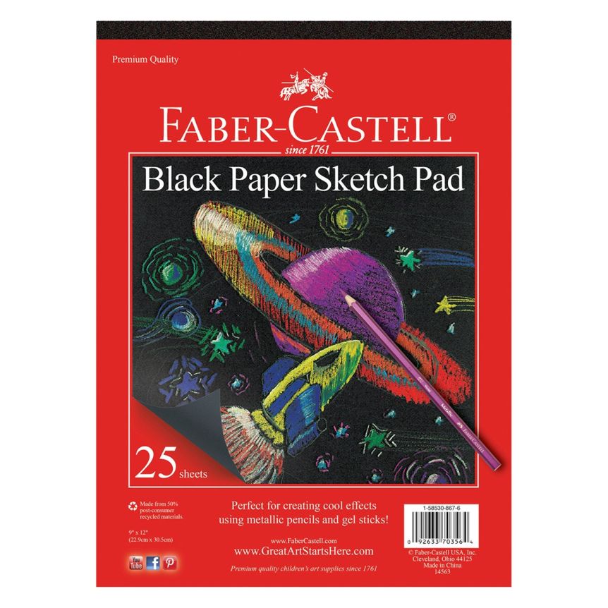 Faber-Castell Kids Black Paper Sketch Pad 9x12
