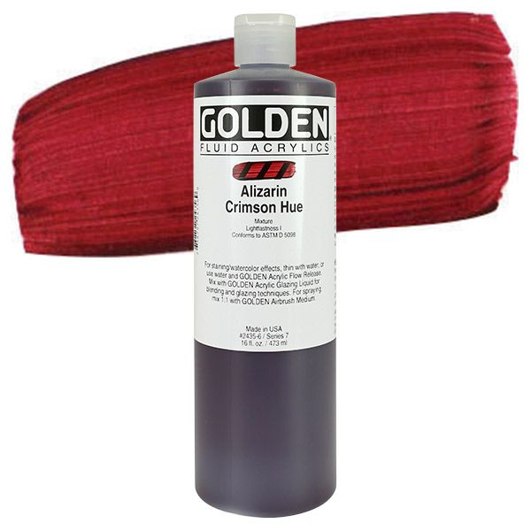 GOLDEN Fluid Acrylics Alizarin Crimson Hue 16 oz