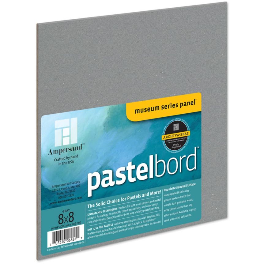 Ampersand Museum Series Pastelbord Single Board 8x8" - Grey
