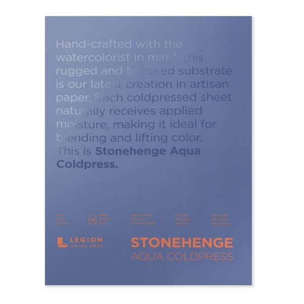 Stonehenge Aqua Watercolor Block 10"x14" - 140lb, Cold-Press (15 Sheets)
