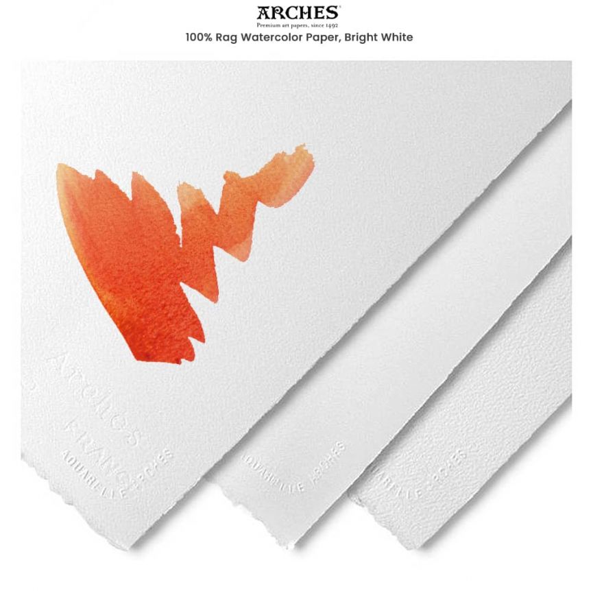  Arches Watercolor Block 12x12-inch Natural White 100