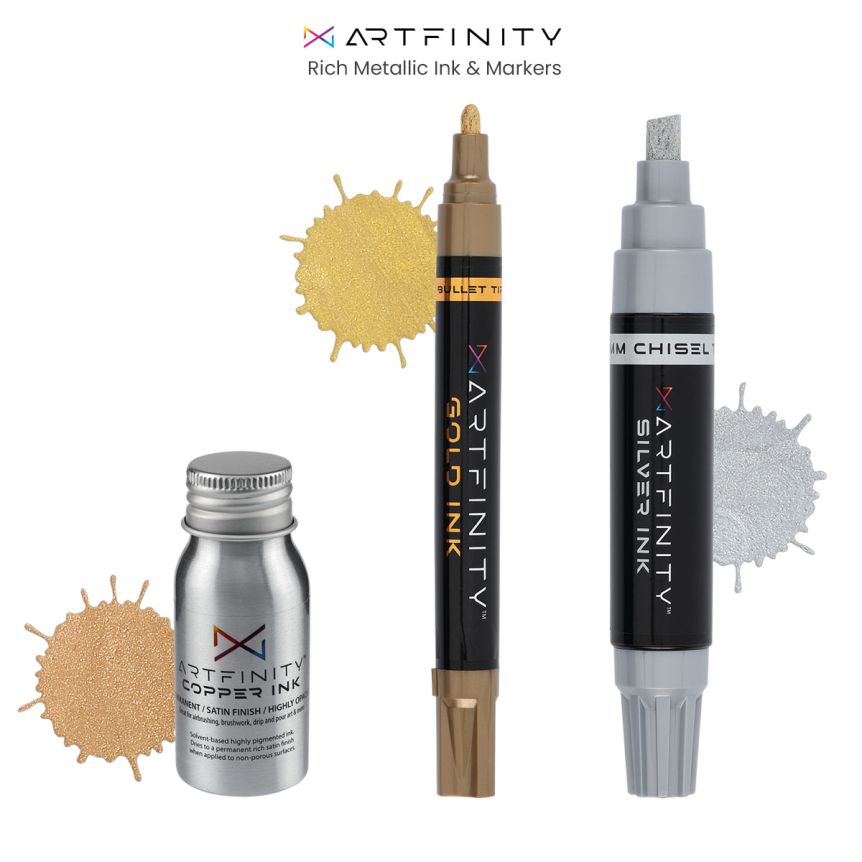 Artfinity Rich Metallic Marker 3mm - Bullet Nib, Silver