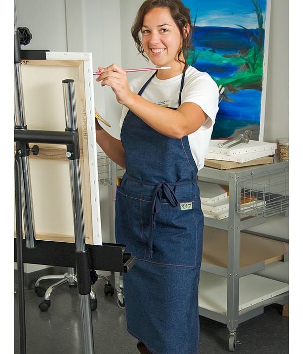 Artist Apron with 2 Pockets Adjustable Neck Colorful Painting Smocks for  Wome