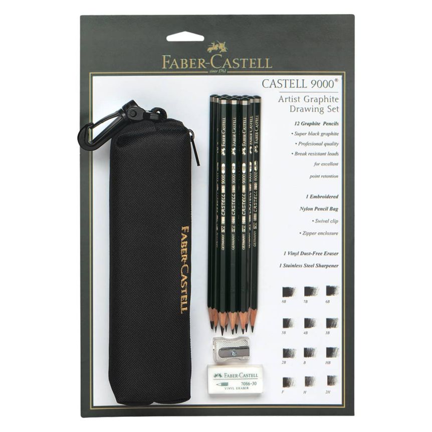 Faber-Castell 9000 Pencil Set - Graphite, Set of 15