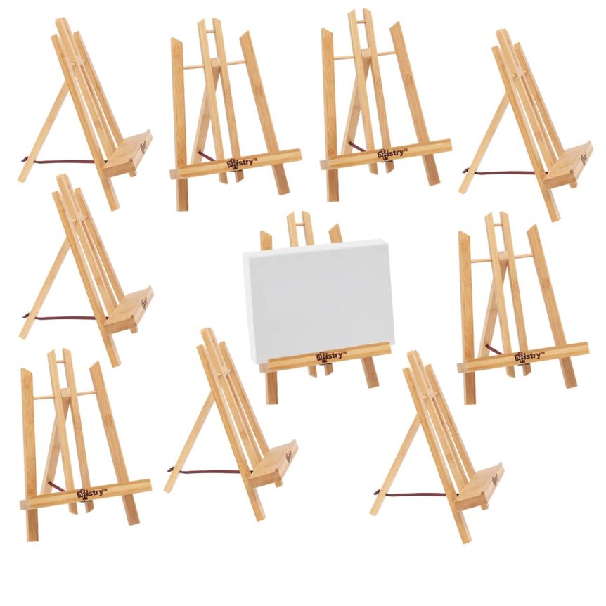Artistry Wood Display Easel, Small Bamboo - Pack of 10