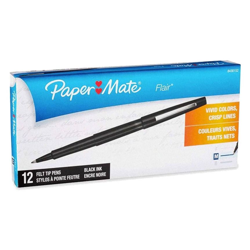Paper Mate Flair Original Fibre-Tip Pen Black - Box of 12