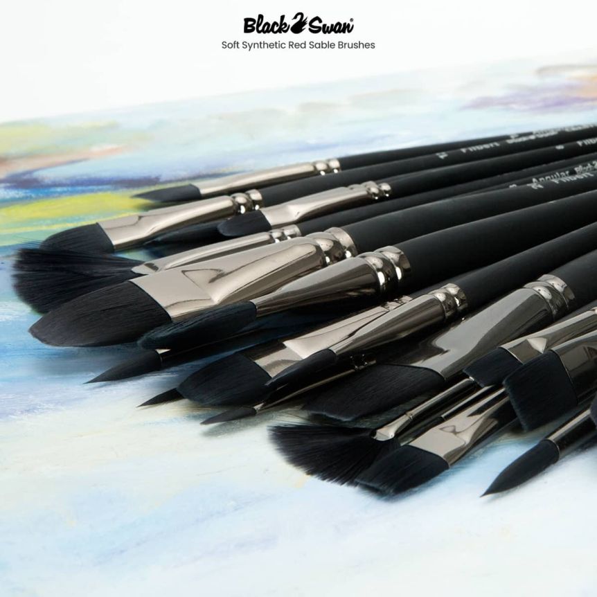 Black Swan Synthetic Red Sable Brushes - Soft animal-friendly synthetic 