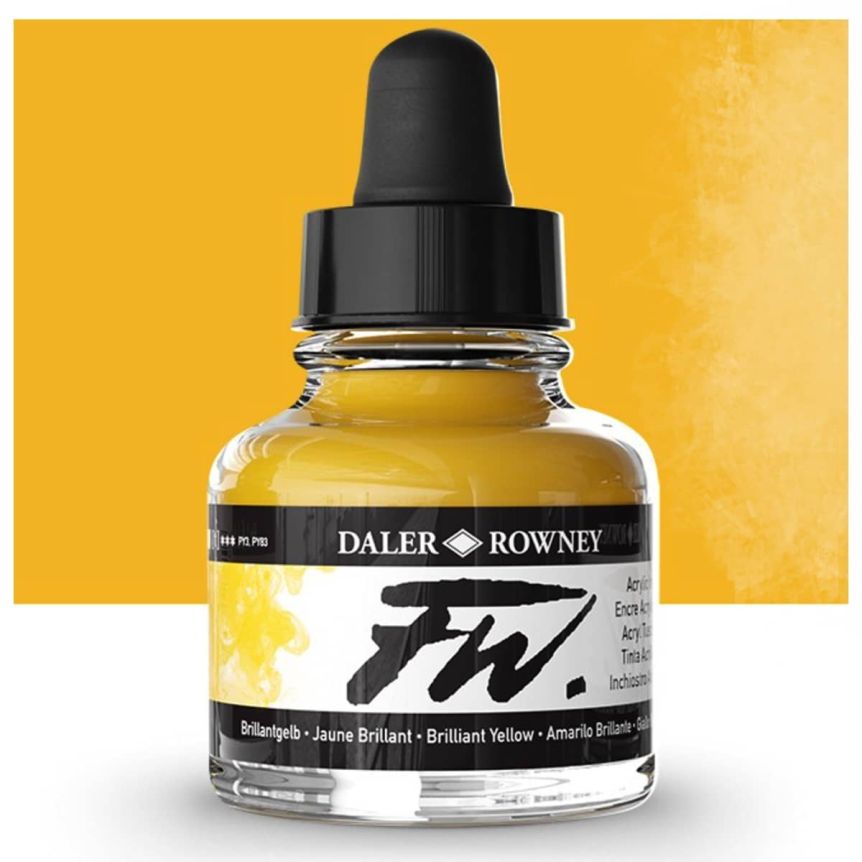 Daler-Rowney FW Acrylic Water-Resistant Artist Ink 1 oz Brilliant Yellow