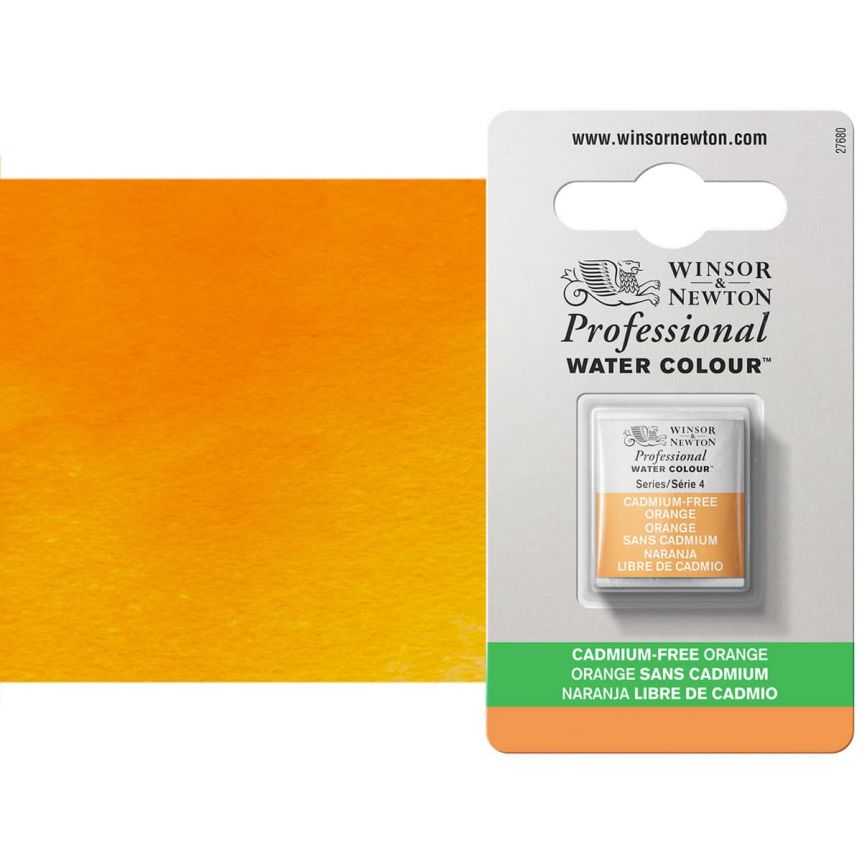 Winsor & Newton Professional Watercolor Half Pan - Cadmium-Free Orange