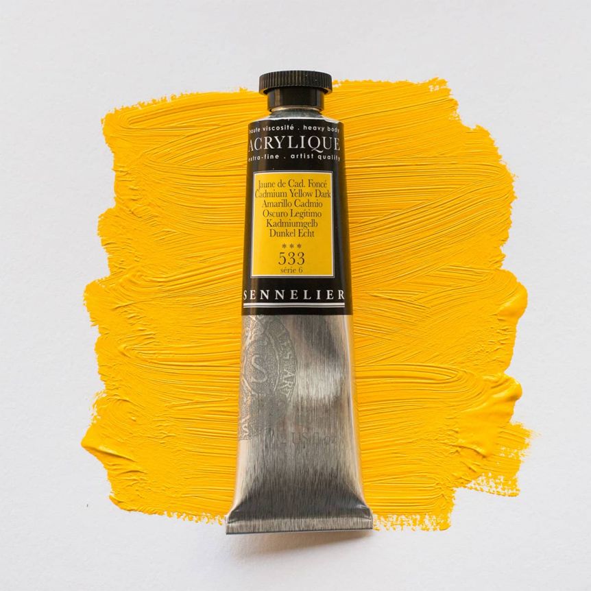 Sennelier Extra-Fine Artist Acryliques Cadmium Yellow Dark 533 60 ml