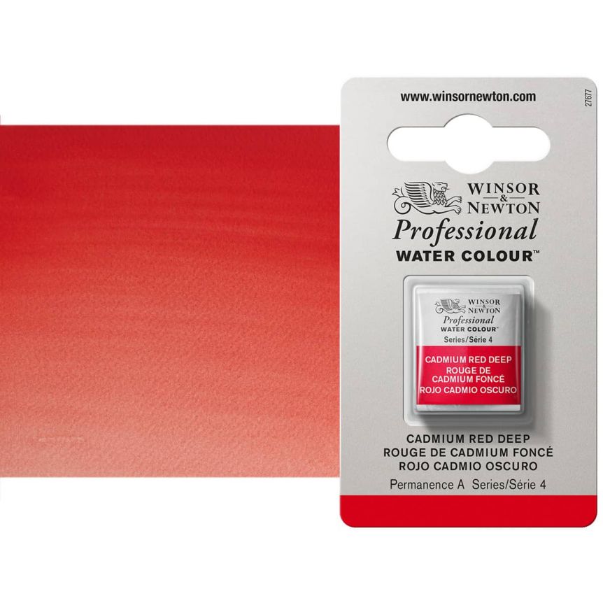 Winsor & Newton Professional Watercolor Half Pan - Cadmium Red Deep