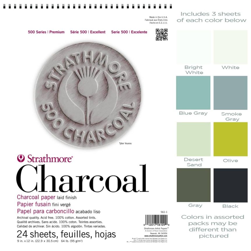 Charcoal Paper 500 Series, Blue Gray, 19x25 Sheet (Strathmore) – Alabama  Art Supply
