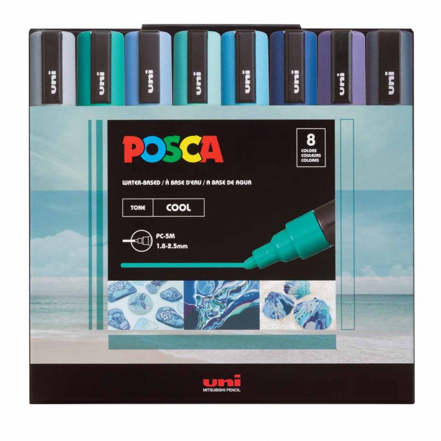 Uni Posca Paint Markers Set of 8 Soft Colors Pastel