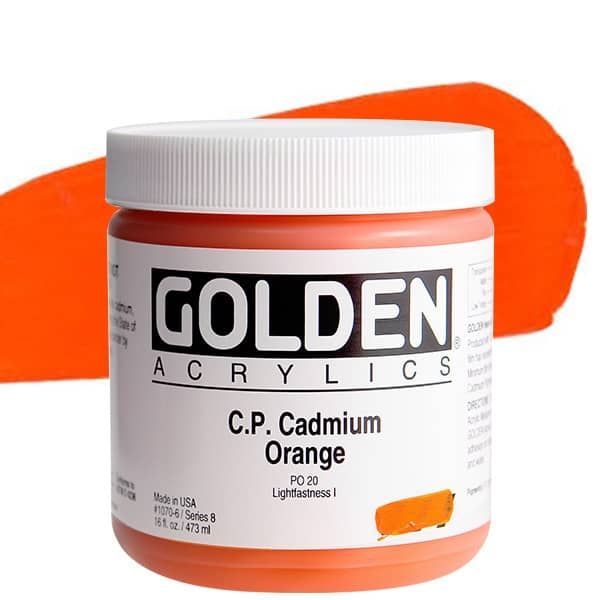 Golden Heavy Body Acrylic 16oz - Cadmium Orange