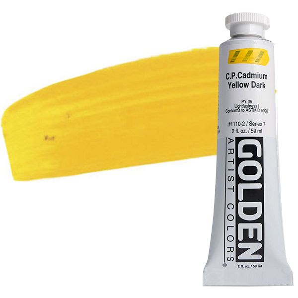 Golden Heavy Body Acrylic 2 oz - Cadmium Yellow Dark