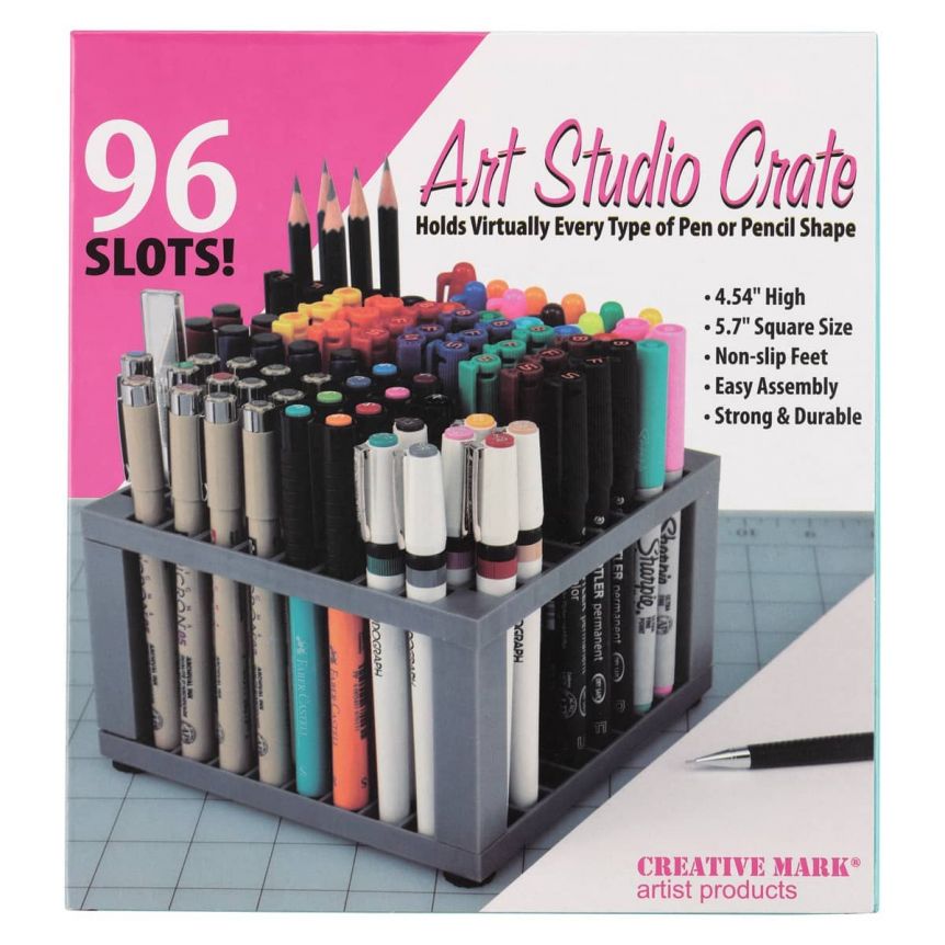 Creative Mark Art & Hobby Organizer Crate - 96 slot holder for supplies