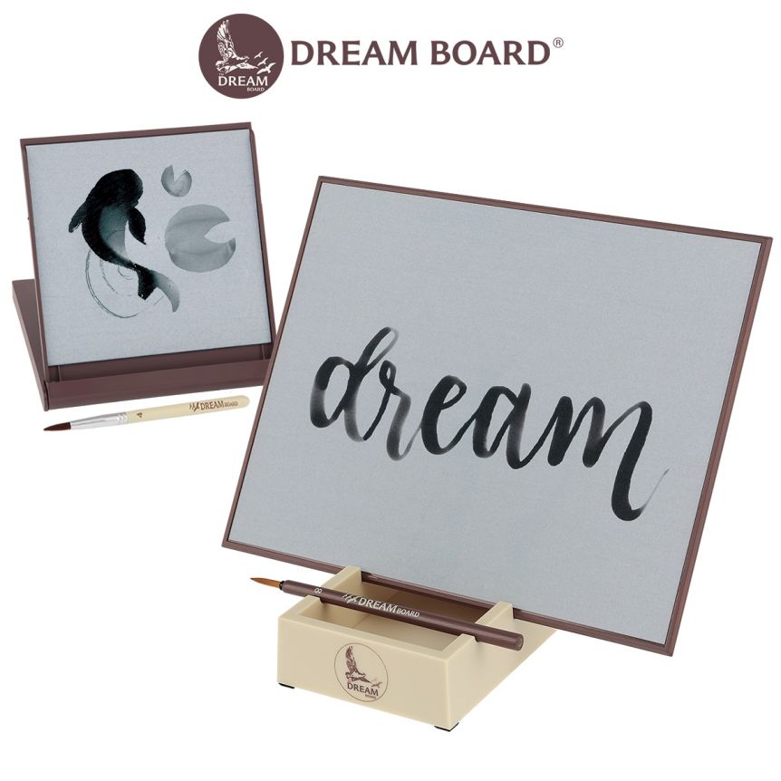 Dream Board Water Drawing Zen Board w/ Brush & Tray Stand - Large