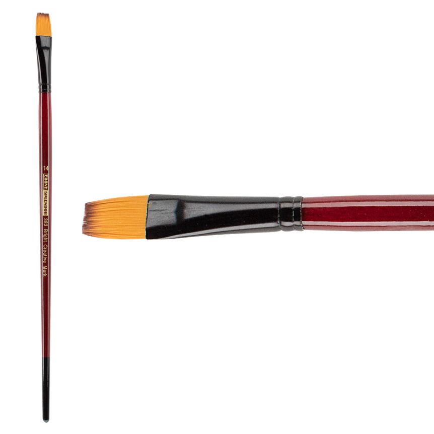 Ebony Splendor Synthetic Teijin Brush Long Handle Brush Bright #14