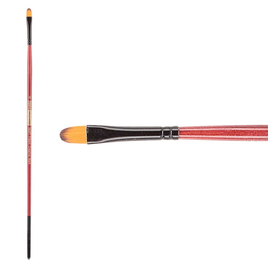 Ebony Splendor Synthetic Teijin Brush Long Handle Brush Filbert #6