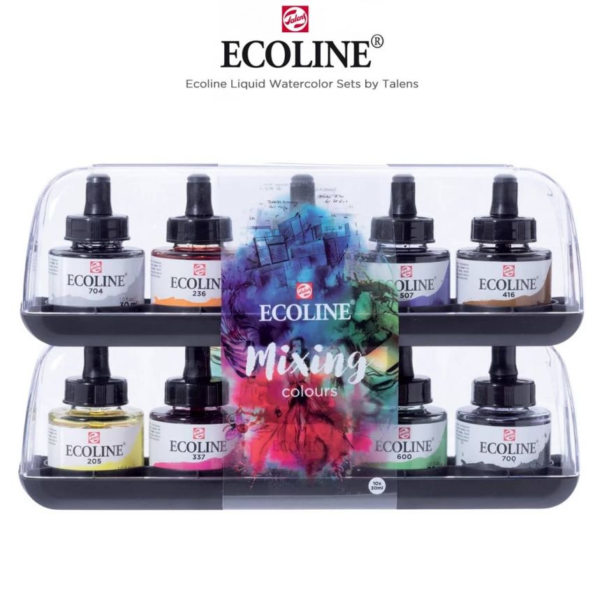 Ecoline Liquid Watercolour Dropper Jar Sets by Talens