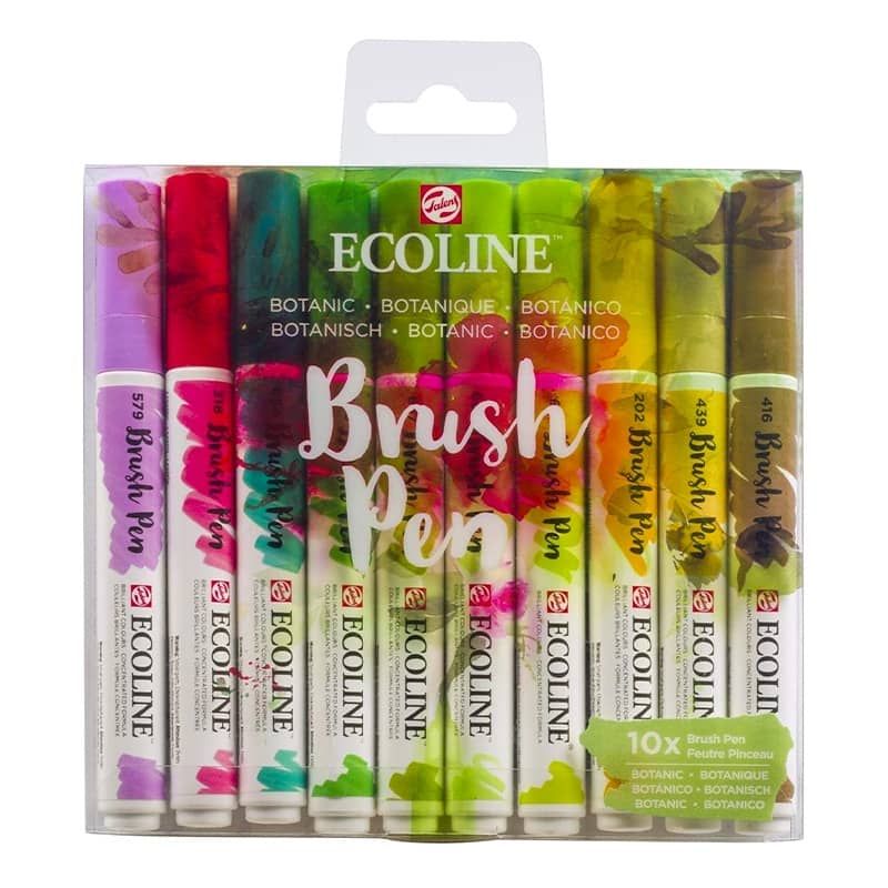 rijm genoeg Puur Ecoline Liquid Watercolor Brush Pen Set of 10 Botanical Colors | Jerry's  Artarama