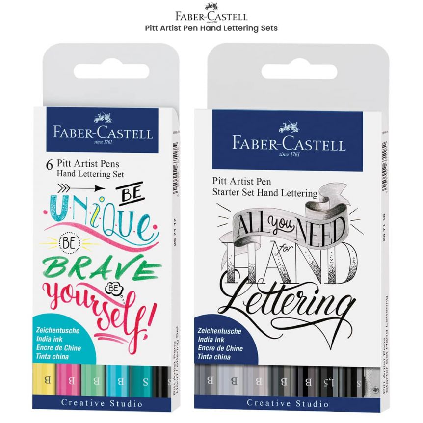 Faber-Castell Pitt 4-Piece Black Artist Pen Wallet Set