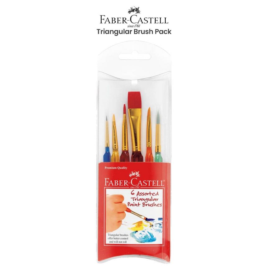 Faber-Castell Assorted Triangular Paint Brushes (Set of 6)