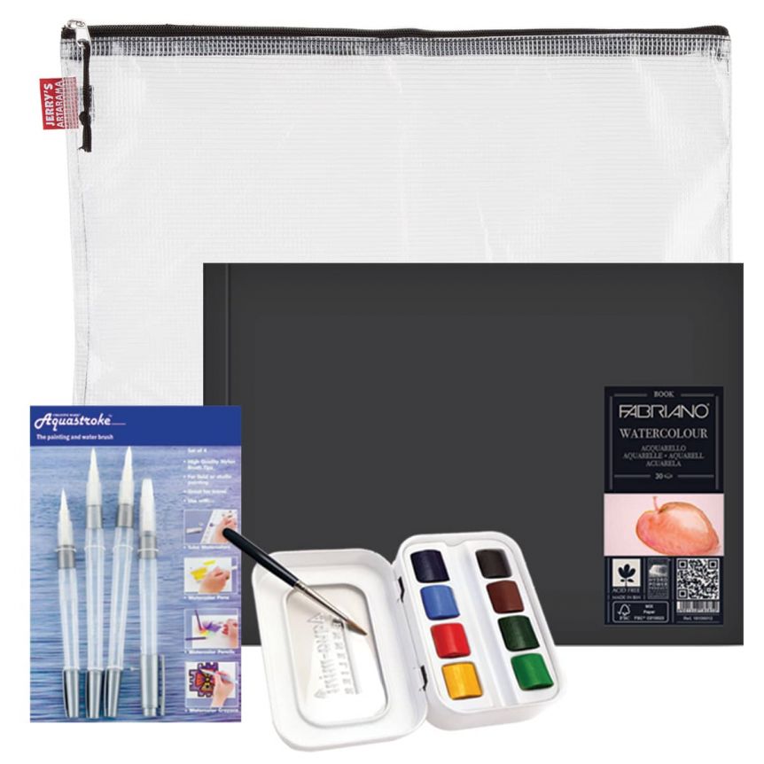 Fabriano Studio Watercolor Paper Fabriano & Sennelier Set with Bag 9 x 6